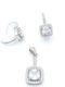 PS Silver Set cu Cercei & Pandantiv din Argint cu Pietre