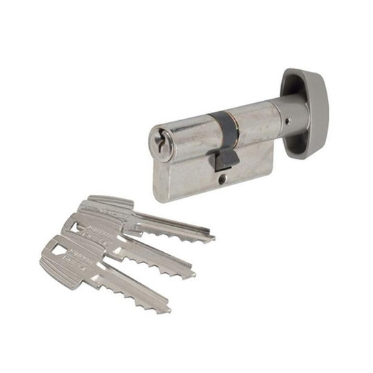 Assa Abloy Κύλινδρος Κλειδαριάς 80mm (50-30) με Πόμολο Ασημί