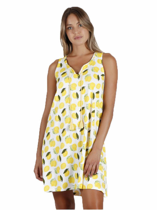 Admas Women's Mini Caftan Beachwear Yellow