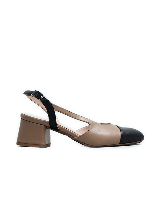 Sider Collection Δερμάτινες Γόβες Μπεζ