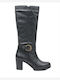 Yokono Leather Women's Boots with Zipper Black