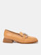 Leather Women's Moccasins in Tabac Brown Color