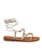 Malesa Women's Flat Sandals in White Color