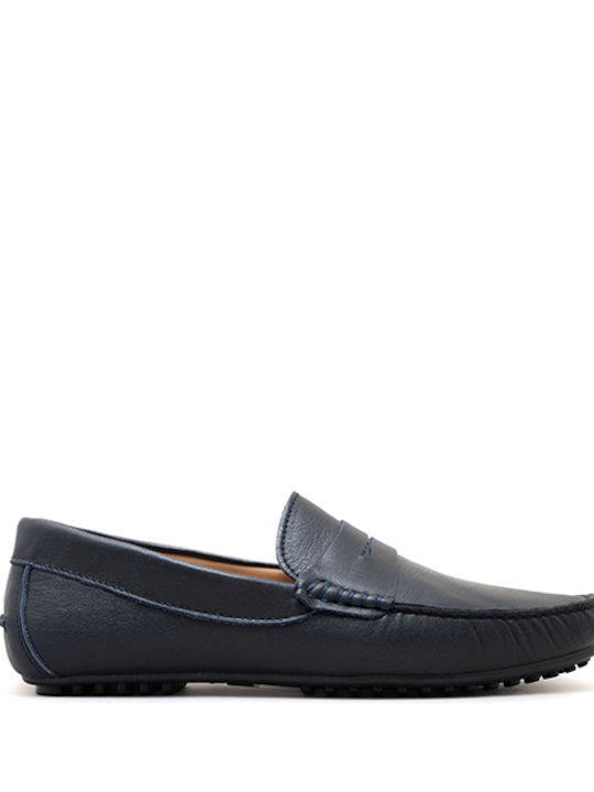 Sider Collection Men's Leather Moccasins Blue