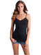 Cotonella Women's T-Shirt with Spaghetti Strap Black