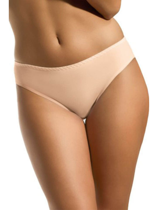 Babell Baumwolle Damen Zeichenfolge mit Spitze Beige