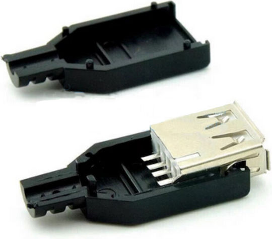 A 4p Βύσμα USB female Μαύρο 12-00E401-2