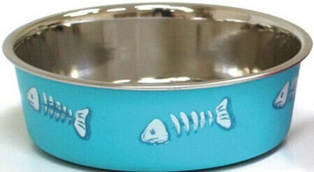 Croci Metallisch Schalen Futter & Wasser für Hund in Hellblau Farbe