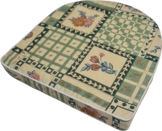 Politishome Garden Chair Cushion with Backrest Vintage Horseshoe Green 44x45cm