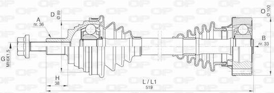 Open Parts Halbachse für Skoda Octavia