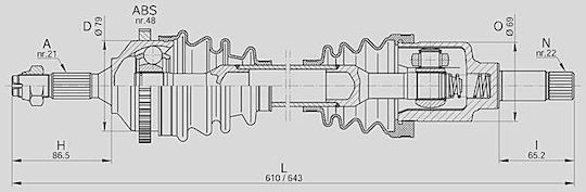 Open Parts Half Axle for Peugeot 206