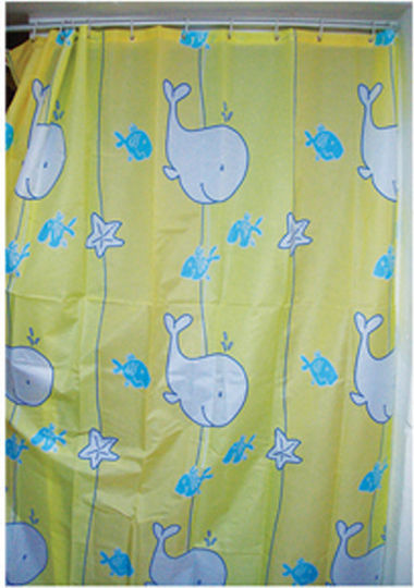 Polyester Perdea de Baie Țesătură 180x200cm Galbenă Polyester Perdea de Baie Țesătură 180x200cm Galbenă