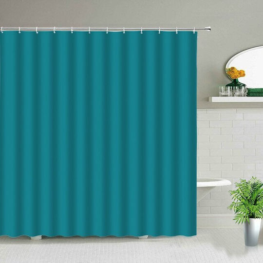 Fabric Shower Curtain 180x180cm Petrol Blue