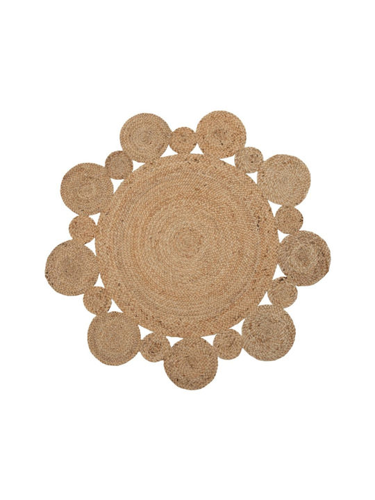 Rug Round Summer Wicker Beige