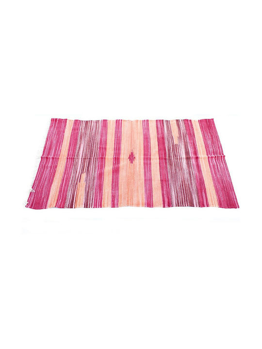 Rug Rectangular Cotton Red