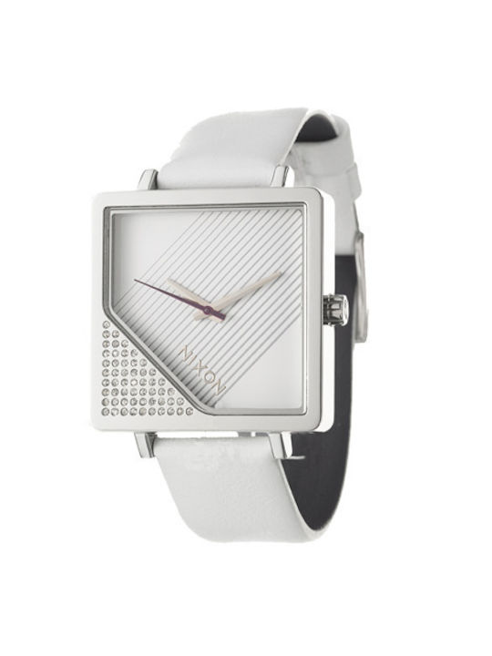 Nixon Watch with White Leather Strap