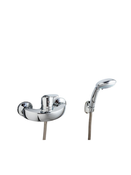 Chrome Mixing Shower Shower Faucet Complete Set Silver