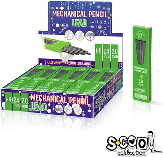 12 Pachete x 12 Mine Creion Mecanic Grosime 2mm Tipul HB