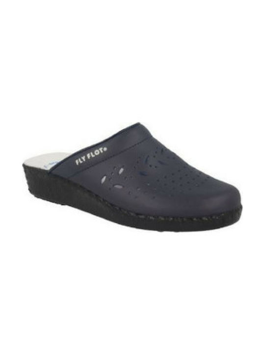 Fly Flot Leather Anatomic Clogs Blue