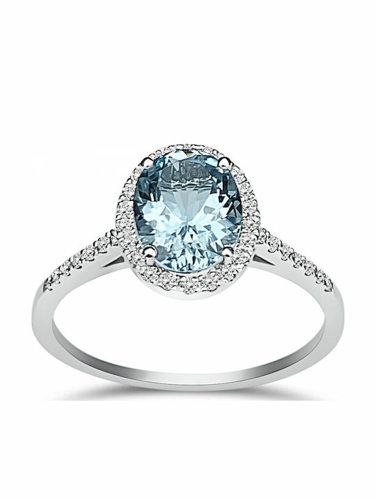 Chrilia Единичен камък от Бяло злато 18K с Диамант