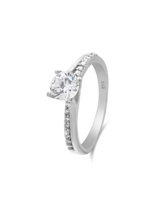 Single Stone from White Gold 14K