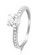 Goldjewels Μονόπετρο από Λευκόχρυσο 14K με Ζιργκόν