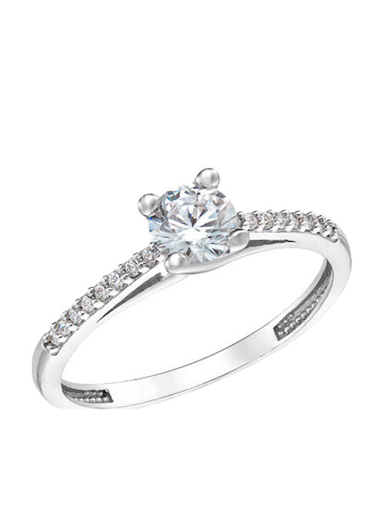 Single Stone Ring From 9K White Gold Single Stone Ring From 9K White Gold