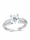 Goldjewels Μονόπετρο από Λευκόχρυσο 14K με Ζιργκόν