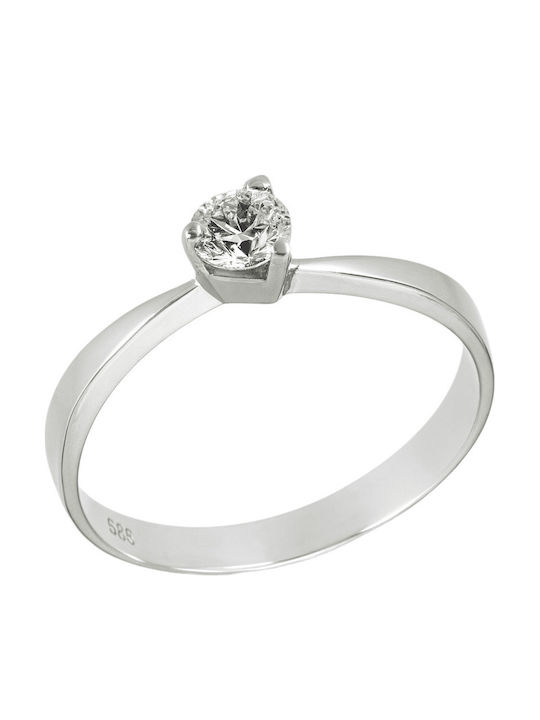 FenixJewelry Einzelstein aus Weißgold 14K mit Diamant