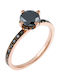 Inel Din Aur Roz 18K Cu Diamant