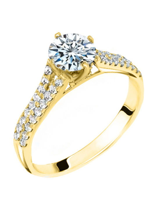 Xrisokosmima Single Stone from Gold 14K