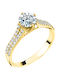 Xrisokosmima Single Stone from Gold 14K