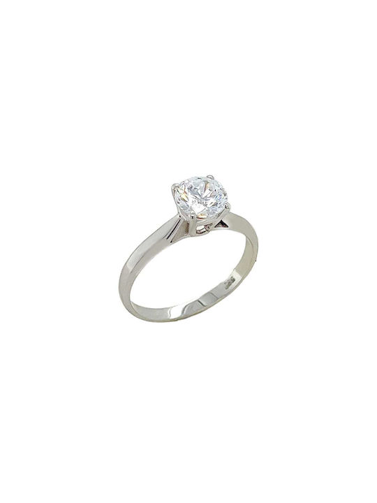 Single Stone from White Gold 14K