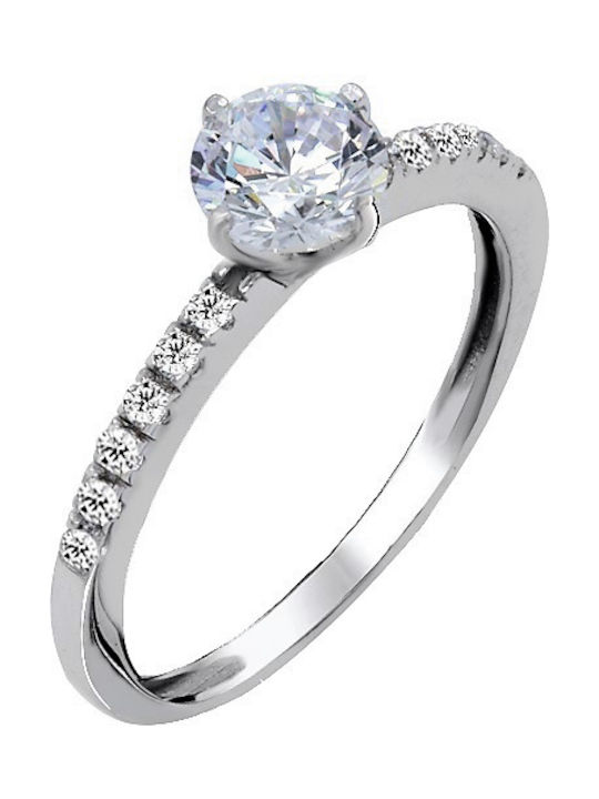 Single Stone from White Gold 14K