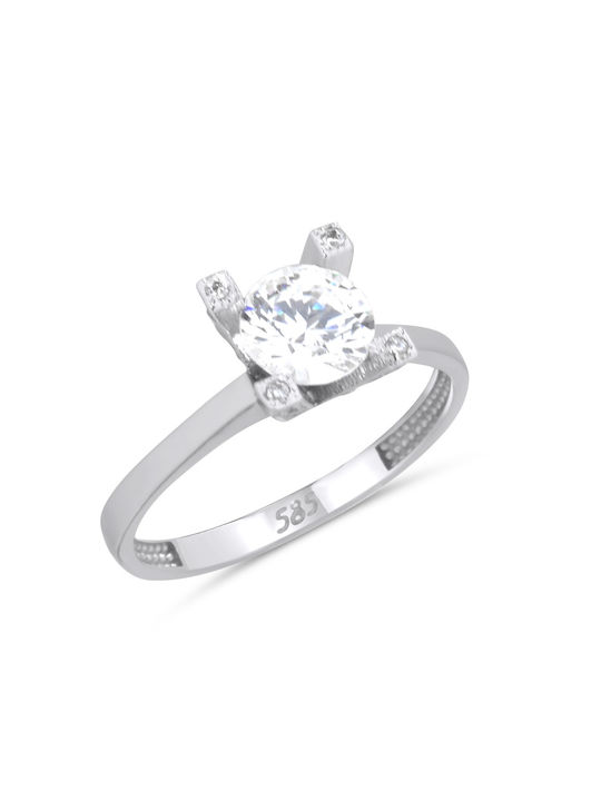 Single Stone from White Gold 14K