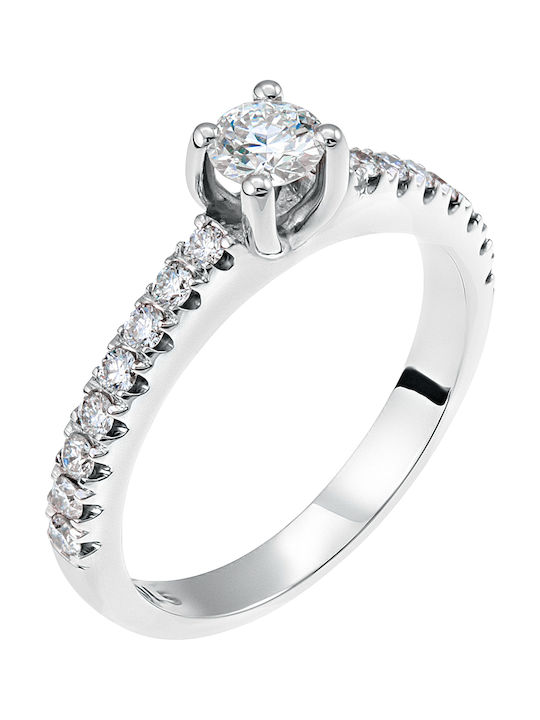 Single Stone from White Gold 18K with Diamond