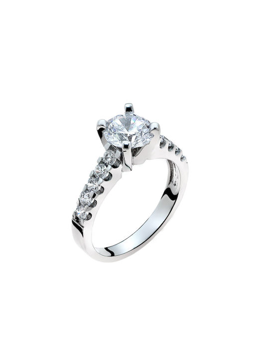 Single Stone from White Gold 14K