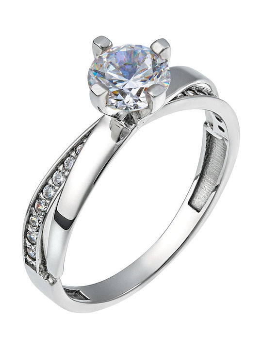 Single Stone from White Gold 14K