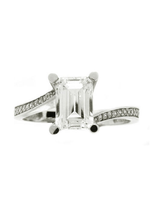 Single Stone from White Gold 14K