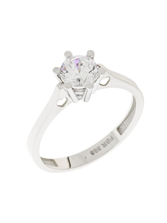 Single Stone from White Gold 14K