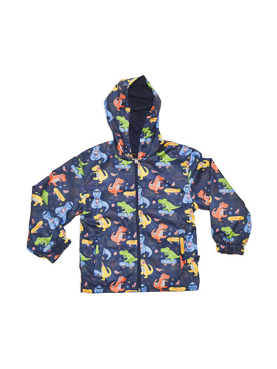 Else Windproof Boys Sports Jacket Navy Blue with Ηood