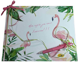 Day4you Handgefertigtes Gästebuch mit Flamingo-Thema aus Pappe