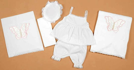 Set Christening Oilcloths White-Rose 3 Pieces