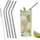 Straws Metal Gray with Brush 5pcs