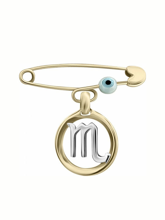 Chrilia Детска Брошка от Злато и Бяло Злато 14K