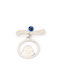 Child Safety Pin made of White Gold 14K with Icon of the Virgin Mary for Boy