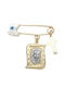 Goldjewels Child Safety Pin made of Gold and White Gold 14K with Cross