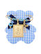 Child Safety Pin made of Gold Plated Silver with Cross and Icon of the Virgin Mary for Boy