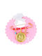 Tasoulis Jewellery Collection Child Safety Pin made of Gold Plated Silver with Cross and Icon of the Virgin Mary for Girl