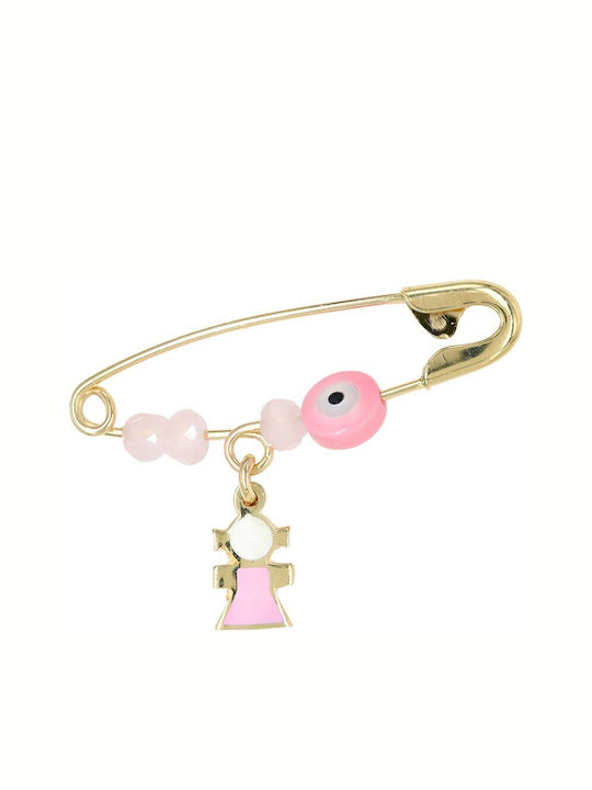 Child Safety Pin made of Gold 9K for Girl